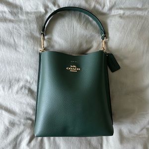 Mollie Bucket Bag 22 in Green and Berry interior